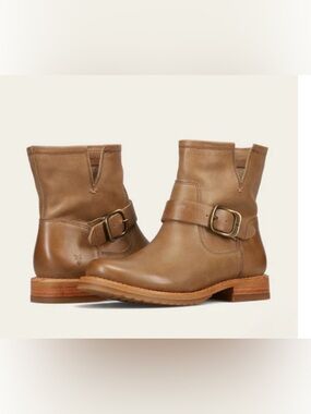 Frye Veronica Flex Tan Leather Booties